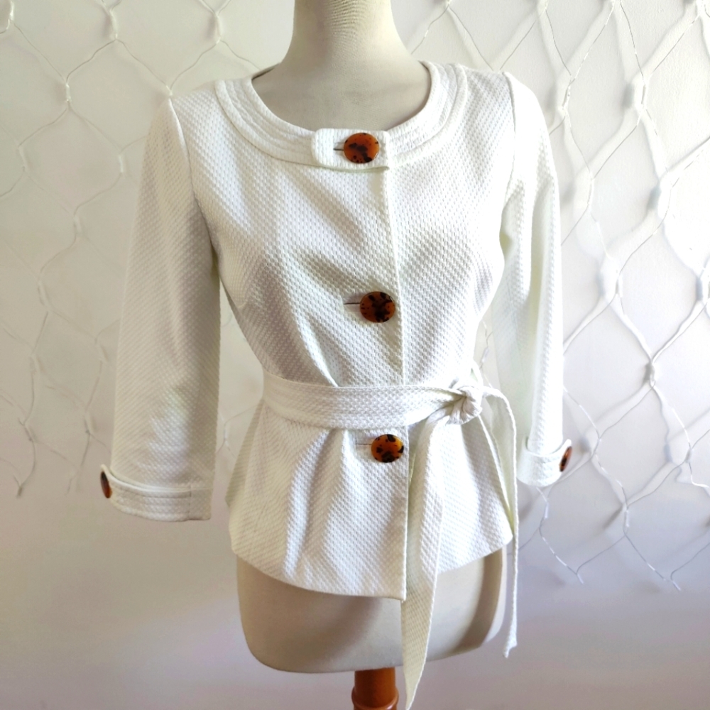 Lily Pulitzer Belted Jacket / White / Size 2